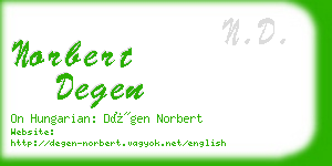 norbert degen business card